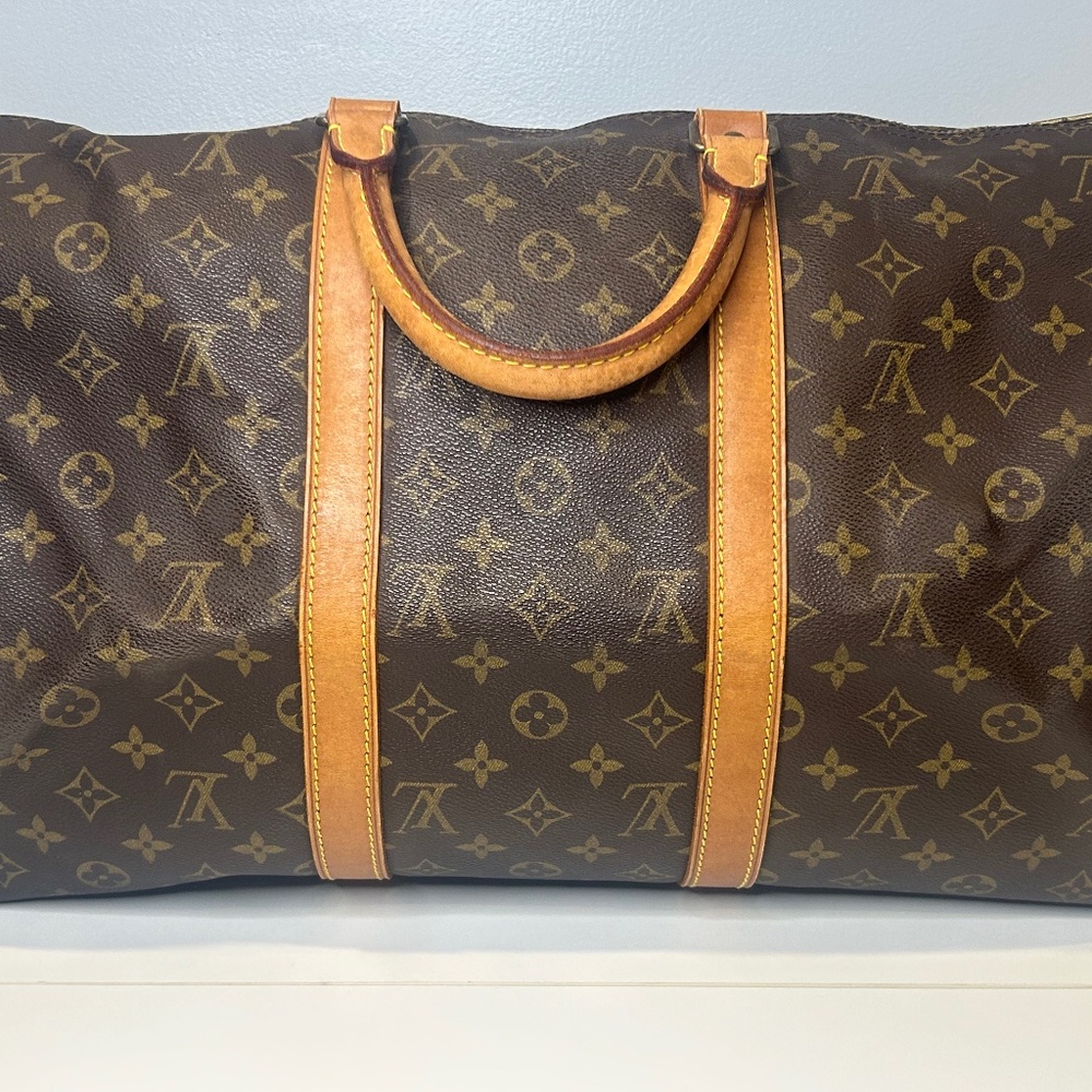 Louis Vuitton Keepall 50 Bandouliere Duffle Brown Canvas/Leather